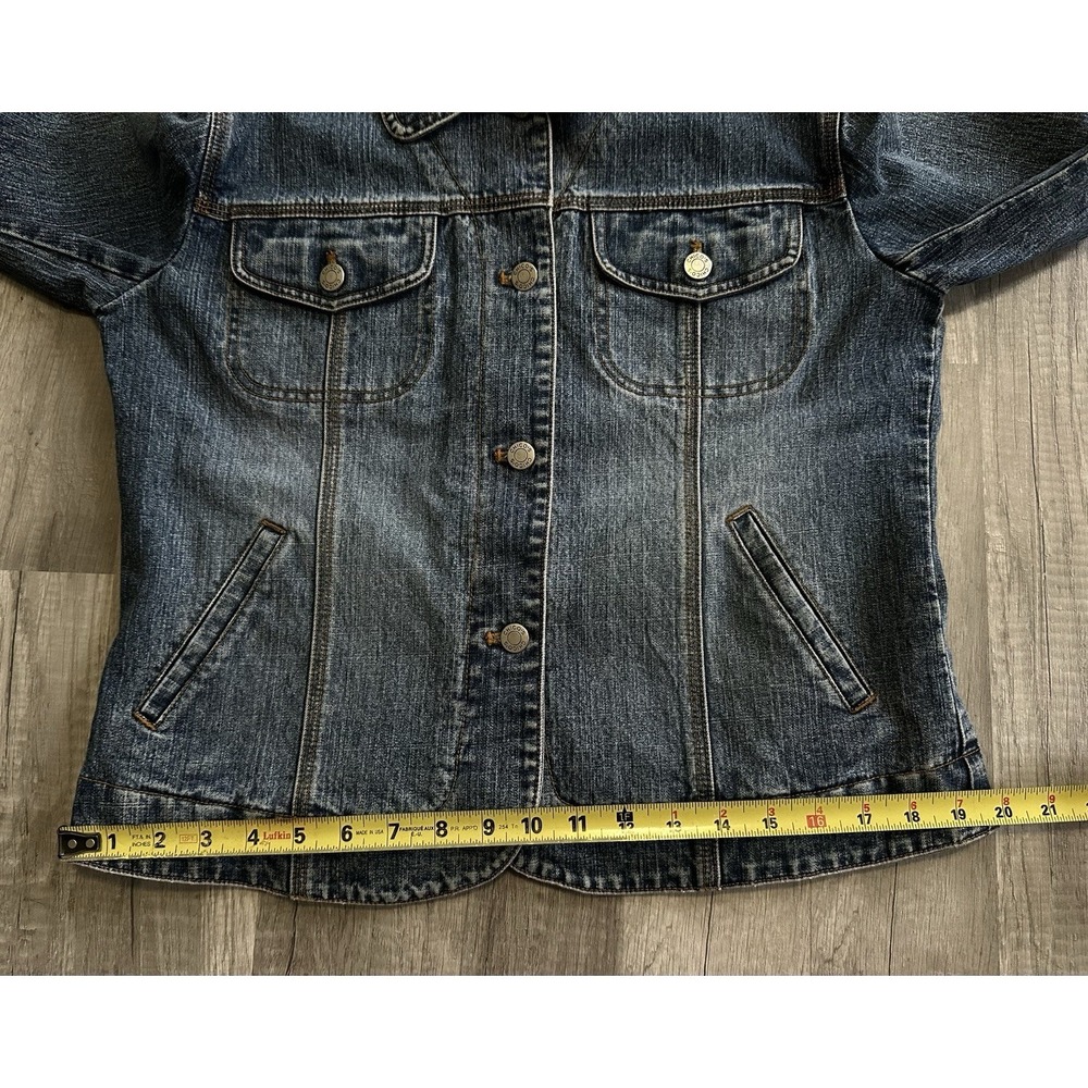 Chico's Design Y2K Denim Jacket Women's Size 0 Medium Wash - Picture 8 of 16